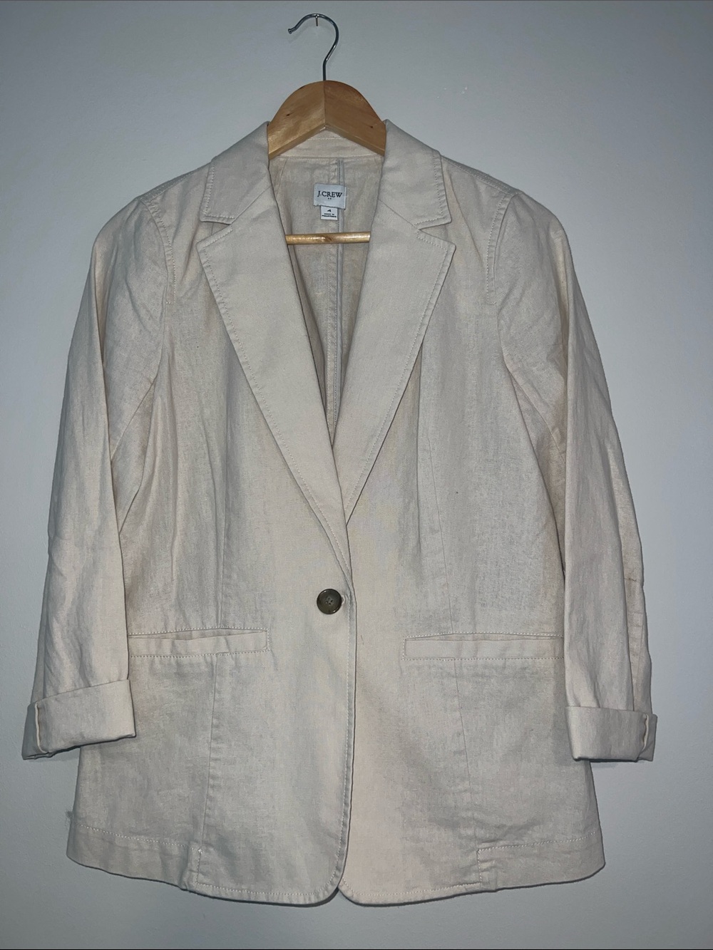 J Crew Linen Blend Blazer Jacket Women’s Size 4